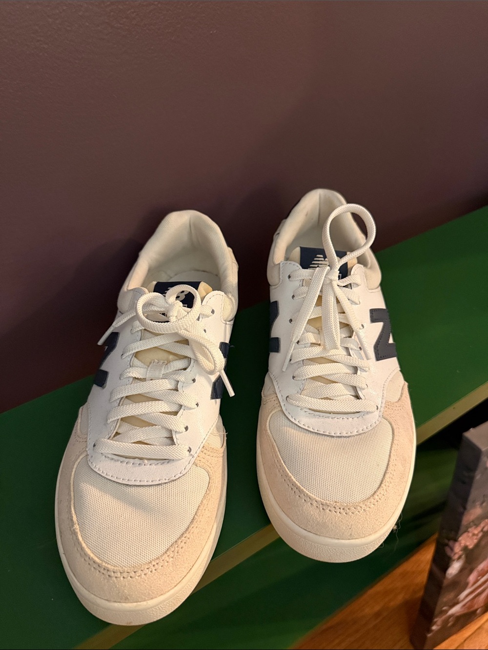 New Balance Court Line Cream & Navy Sneakers